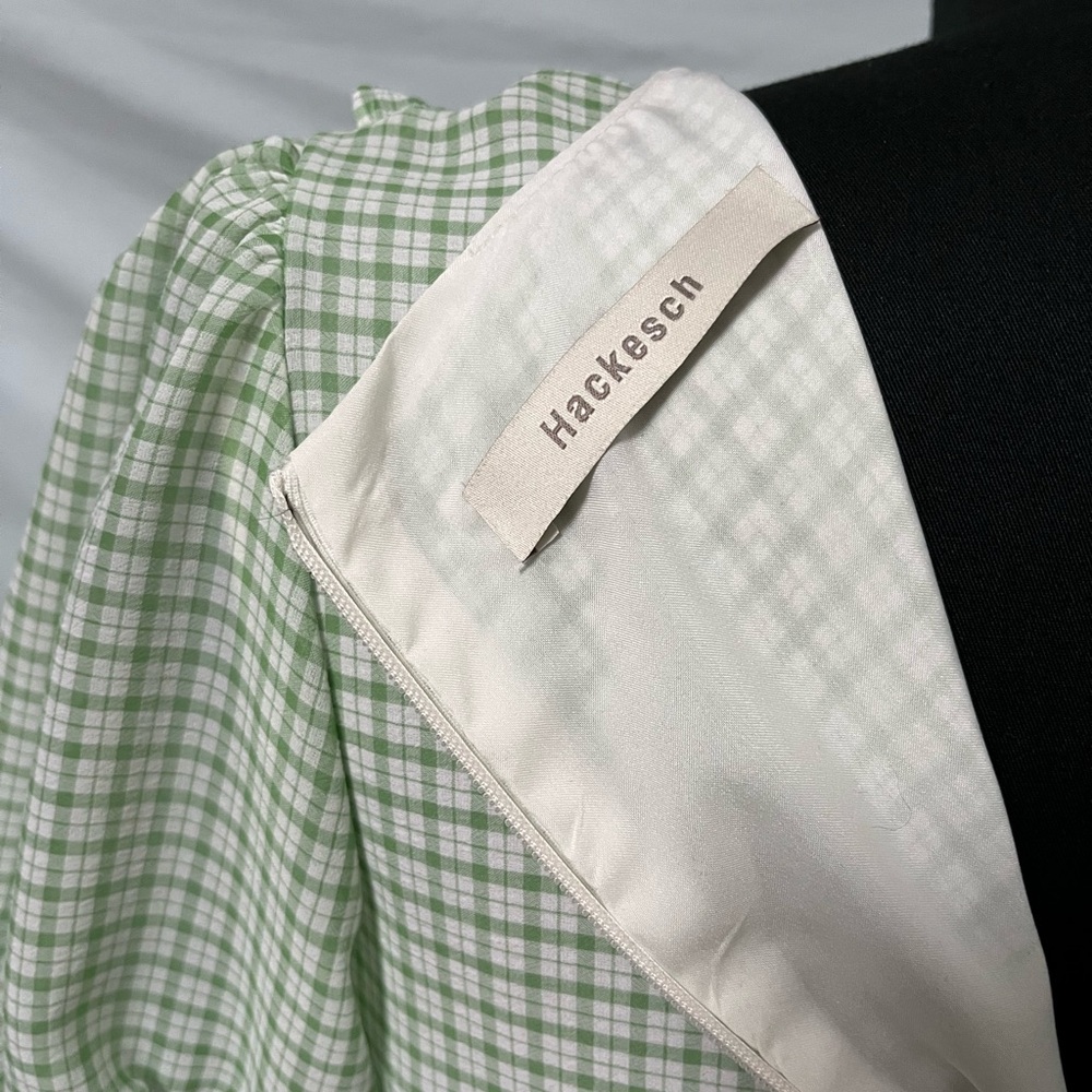 Green Checkered Ruffle Dress - Picture 5 of 5